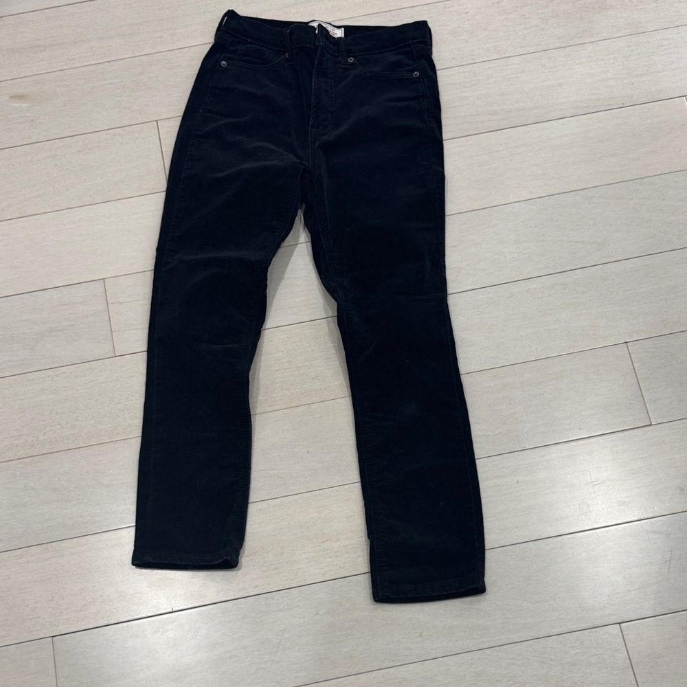 GAP Navy Blue Straight Leg Velvet Pants